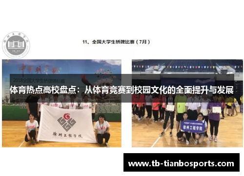 体育热点高校盘点：从体育竞赛到校园文化的全面提升与发展